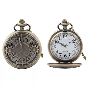 Steampunk Dials Quartz Pocket/Fob Watch Victorian/Wedding/Goth Vtg/Antique - Picture 1 of 8