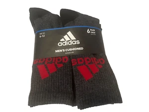 NWTS*6 PACK Adidas MEN CUSHIONED CREW CUSHIONED AEROREADY ACTIVEWEAR Large 6-12  - Picture 1 of 1