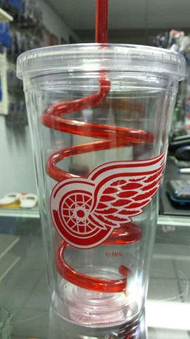 NHL Detroit Red Wings 18oz Tumbler with Swirl Straw Cover