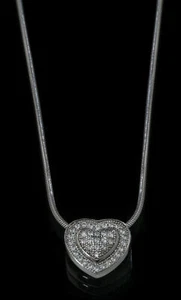Bersani Carino Herz Anhänger Zirkonia echt Silber 925 Mikro-Pave´ Sterlingsilber - Bild 1 von 1