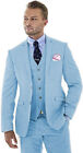 Men Linen 3 Piece Suit Groomsmen Wedding Formal Tuxedo Blazer+Pants 42r 44r 46r