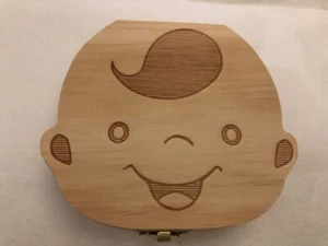 WOODEN BABY TEETH KEEPSAKE BOX - Picture 1 of 6