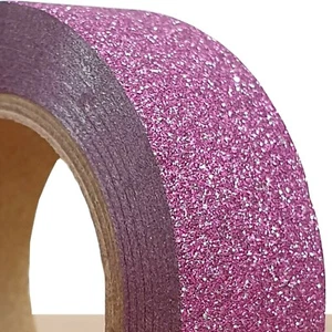 Bright Rose Pink - Glitter Washi Tape 15mm Wide Paper Craft Masking Stick On 10M - Picture 1 of 3