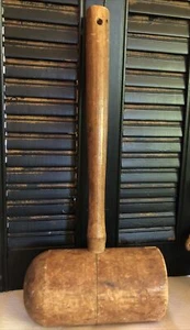 Antique 1800s Large Wood Mallet Dough Potato Smasher Patina Country Kitchen AAFA - Picture 1 of 15