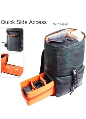 K&F Photography Backpack Waterproof with Rain Cover 15.6" Laptop  Camera Lens - Image 1 of 4