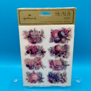 Vtg Hallmark Fruit Seals Stickers Pears Grapes Peaches Pressure Sensitive NEW - Picture 1 of 12