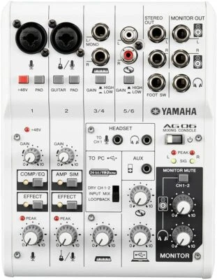 Yamaha AG06 Portable USB Powered 6 Channel Portable Recording Mixer IOS/MAC New - Image 1 of 4