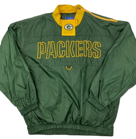 Vtg 90s Green Bay Packers Windbreaker Medium Lightweight Pullover Cover
