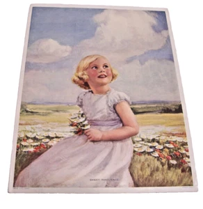 Blonde Girl Flowers Vintage Print "Sweet Innocence" Numbered, 1310/31 11x14" - Picture 1 of 5