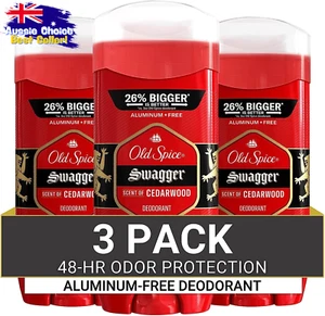 Men’s Deodorant 3x Swagger 107g Aluminium-Free Red Cedarwood Scent 24/7 Fresh - Picture 1 of 11