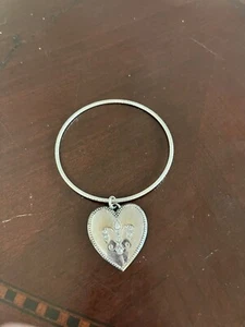 Vintage Silver Tone Chain Link Bracelet Heart Charm Regal Juicy Couture G&P - Picture 1 of 7