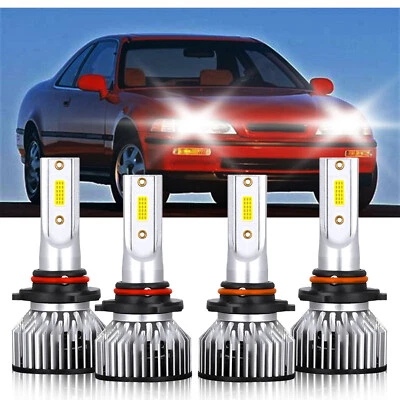 For Acura Legend 1989-1995 9005+9006 LED Headlight Hi Low Beam Bulb Kit 6000K - Image 1 of 4