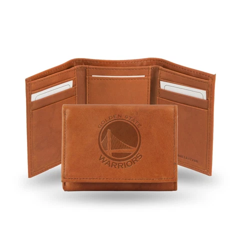 Golden State Warriors NBA Embossed Leather Trifold Wallet ~ New Cover