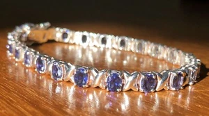 925 Thailand Sterling Silver & Topaz Bracelet NWOT - Picture 1 of 8