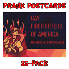 25-Pack Prank Postcards Gay Firefighters Membership You Send To Victims