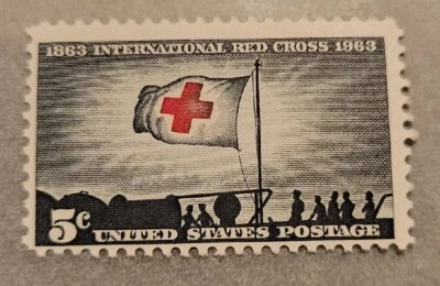 Scott #1239 Red Cross Centennial Single MNH 5 Cent U.S. Stamp 1963 - Image 1 of 2