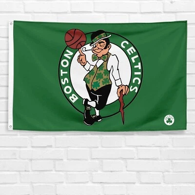 Bandera para fanáticos del equipo de baloncesto de Boston de 3x5 pies hombre cueva decoración de pared pancarta Foto 1 de 4