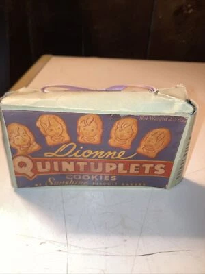 DIONNE QUINTUPLETS COOKIES CANDY BOX SUNSHINE BISCUIT BAKERS Quinvention 1984 - Image 1 of 4