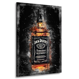 Jack Leinwandbild Whiskey Flasche Wandbild Bar Küche Wohnzimmer Deko XXL Kunst - Bild 1 von 7