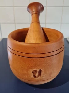 Wooden Mortar and Pestle, Handmade from Jacaranda - Great Condition. - Picture 1 of 8