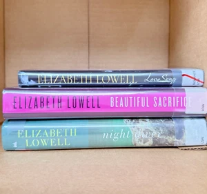 LOT OF 3 CLASSIC MYSTERY FICTION NOVELS Hardcover Elizabeth Lowell Ex-lib L111 - Picture 1 of 6