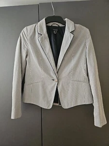 Atmosphere Smart Blue and White Pinstripe Blazer Jacket Size 10 - Picture 1 of 7