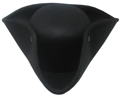 Jóvenes Niños Negro Colonial Pirata Tricornio Tri-Esquinas Bucanero Disfraz Sombrero Foto 1 de 4