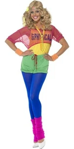 Smiffys Let's Get Physical Girl Costume, Multi-Coloured (Size M) - Picture 1 of 3