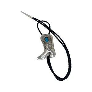 Shirley Skeets, Bolo Tie, Nevada Blue Turquoise, Navajo Handmade, 44" - Picture 1 of 4
