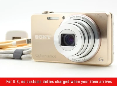 *English OK* Sony Cybershot DSC-WX170 Gold 18.2 MP Compact Digital Camera JAPAN - Image 1 of 4
