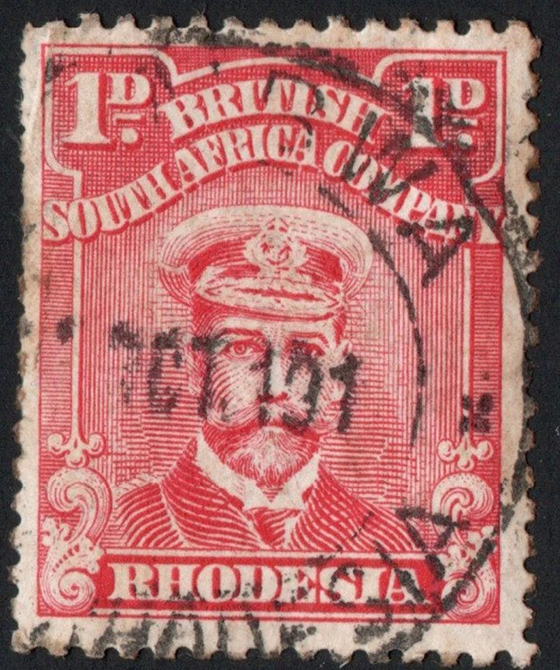 1913 RHODESIA ALMIRAL 0,5d ex GIBBS - error MUMBWA FALTA 4º dígito en el año Foto 1 de 1