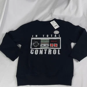Official Nintendo Boys In Total Control Crew Neck Sweatshirt Black XS - Picture 1 of 6