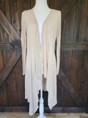 Кардиган женский Charlotte Russe из яичной скорлупы с открытым водопадом спереди прозрачный | средний - Изображение 1 из 4