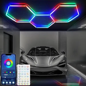 RGB Hexagon Lights - 4 Musikmodi Hexagon LED Lichter Dimmbar, 358 Farbmod... - Bild 1 von 8