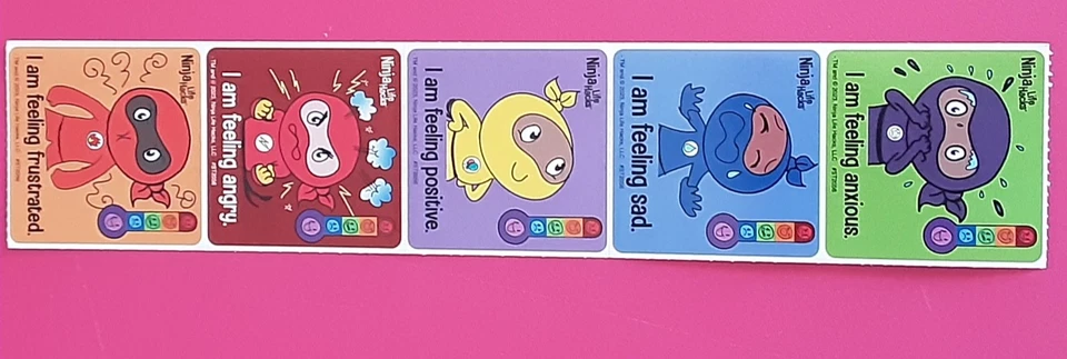 5 Ninja Life Stickers, 2.5" x 2.5" each, Party Favors - Image 1 of 1
