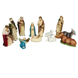 Belén Vintage Hong Kong Arte Plásticos Sagrada Familia Reyes Magos Animales y Ángel - Imagen 1 de 12