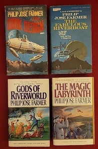 RIVERWORLD lot of 4 by Philip Jose Farmer Vintage Paperback Dark Design MORE - Picture 1 of 22