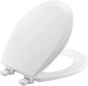 500EC Durable Wood Toilet Seat, Made in USA with Easy Clean Hinges, Round - Picture 1 of 6
