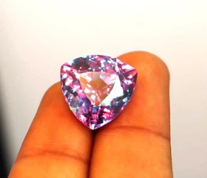 15 CT Certified Color Changing Natural Alexandrite Loose Gemstone Trillion  Cut - Picture 1 of 8