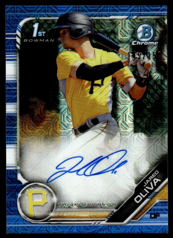 2019 Bowman Chrome Prospects Autographs Jared Oliva Auto /150 Pittsburgh Pirates - Image 1 of 2