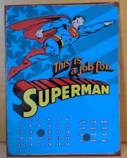 DC Comics Superman  Tin Metal Perpetual Calendar Wall Decor Superhero 40cmx30cm
