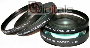Close-UP Macro Lens Glass Filter Set For Canon 300D 350D EOS Rebel 18-55mm   - Picture 1 of 1