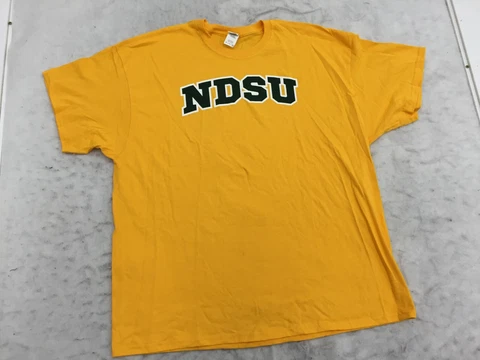 NDSU Bison T Shirt Mens 2XL Brown Short Sleeve Crew Neck Graphic Spell Out Cover