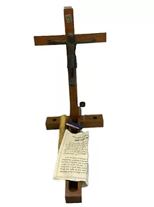 Crucifijo de madera llamada enferma últimos ritos velas contenedor de agua bendita instrucciones - Imagen 1 de 10