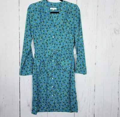 Spense платье женщин размер 6 синий ананас зажим ремня карманы на пуговицах рукава - Изображение 1 из 4