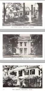 3~Vintage B&W Postcards  Wiscasset ME Maine  SMITH HOUSE~CHASE HOUSE & LIBRARY - Picture 1 of 7