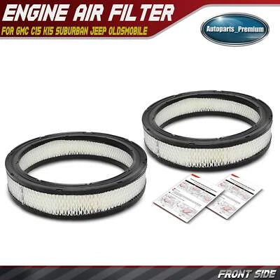 2pcs Engine Air Filter for GMC C15 K15 Suburban Jimmy Jeep Oldsmobile Pontiac - Image 1 of 4