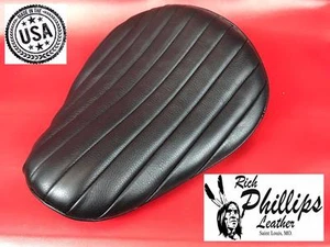 Tuck & Roll Black Bates Style Motorcycle Seat Leather Solo Rich Phillips Leather - Picture 1 of 8