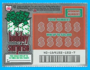 1992 OHIO Lotterie Rubbelschein Holiday Surprise abgelaufen ungekratzt und postfrisch - Bild 1 von 2