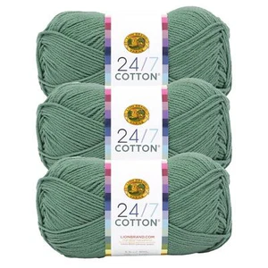 (3 Pack) Lion Brand Yarn 761-175K 24/7 Cotton® Yarn, Eggplant - Picture 1 of 6